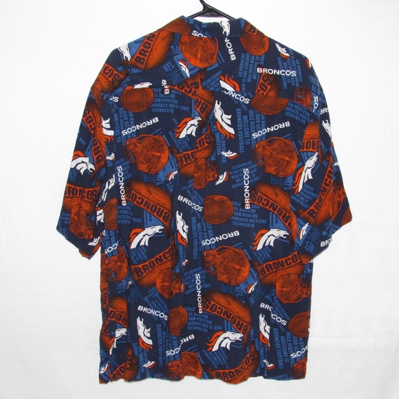 Denver Broncos Hawaiian Shirt Button Up Men's Large - Picture 2 of 4
